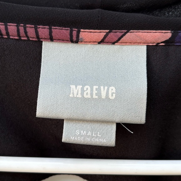 Anthropologie Maeve Brelin Floral Sheer Mix Print Lined Dress | S - Picture 5 of 8